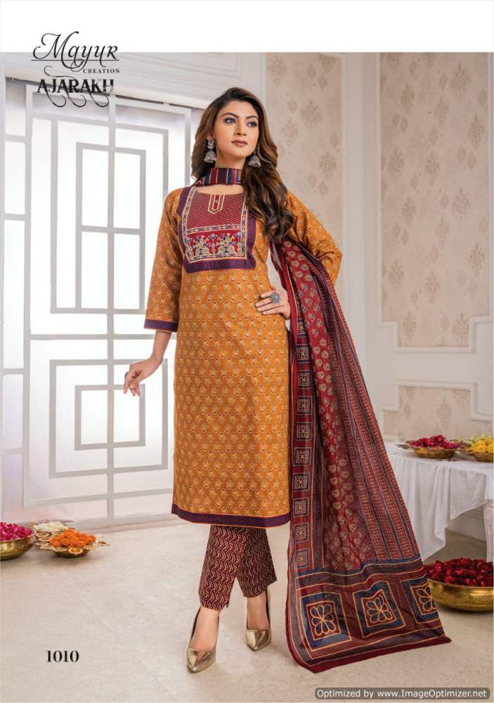 Ajarakh Vol 1 By Mayur Cotton Printed Kurti With Bottom Dupatta Wholesale Clothing Suppliers In India